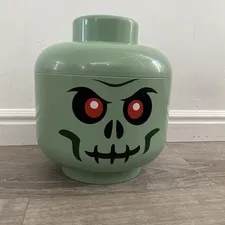 LEGO Large Green Zombie Head Storage Container - 9” X 10