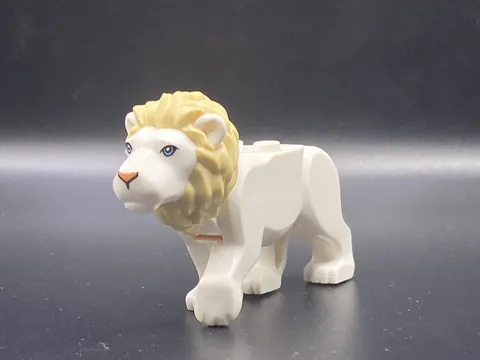 LEGO Animal Jungle - White Lion Large Cat with Tan Mane Minifigure BB0787C04PB01