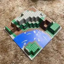 Lego Raised Baseplate 32 x 32 Mountain/Canyon, Blue River, Vintage, 6024px5