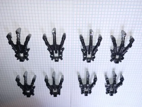 8 Bionicle Lego Foot pieces 53562pb03 Piraka Claw Black w/ Pearl Dk Gray Talons