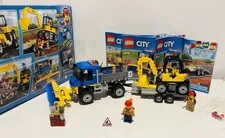 LEGO City 60152 Sweeper & Excavator w/ Box, Manuals, Minifigs - Missing Sign Pc