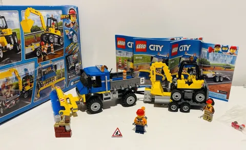 LEGO City 60152 Sweeper & Excavator w/ Box, Manuals, Minifigs - Missing Sign Pc