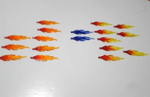 LEG#85959-WAVE ROUNDED LARGE FLAME  ASSORTED COLORS-18 PIECES SEE LIST BELOW