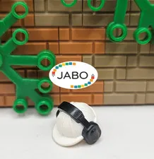 ( S11 /25/ 7 ) Lego 18899pb01 Helmet Construction Helmet Ear Protectors White