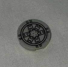 LEGO Tie Fighter Logo Pattern 2x2 Round Gray Black Tile Star Wars Printed