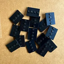 Lego Black 3x4 minifigure base tiles (15 Qty)