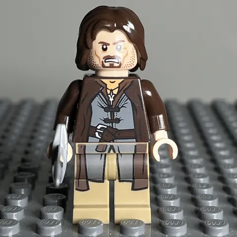 Lego Aragorn Minifigure Dark Tan Legs Lord of the Rings 9472 9474 lor017 - 3D1