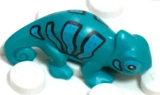 LEGO® Turquoise Chameleon w Black & Blue Stripes Reptile Lizard Minifigure