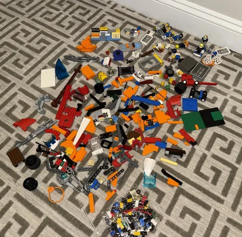 Vtg Lego Lot - Some Rare Minifigs + Accessories + Storage Container