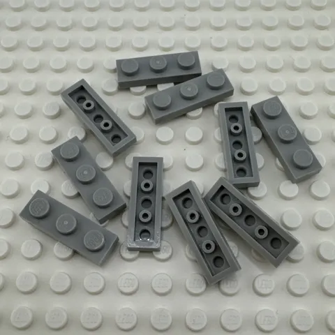 LEGO Plate - Light Bluish Gray - 1 x 3 - QTY x10