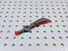 LEGO Ninjago Dark Pearl Gray w/ Trans Red Sword Weapon Minifig BS