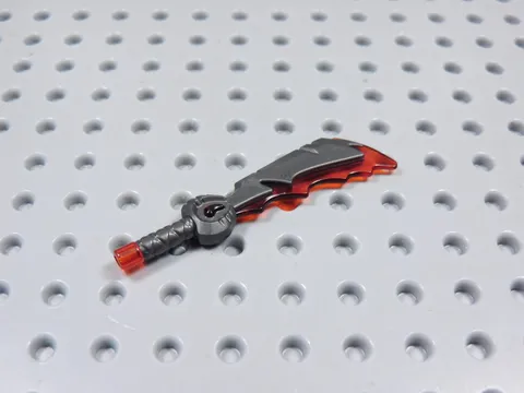 LEGO Ninjago Dark Pearl Gray w/ Trans Red Sword Weapon Minifig BS
