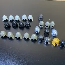 26x LEGO Castle Kingdoms Knight Helmet Lot Black Gray Silver Gold Medieval