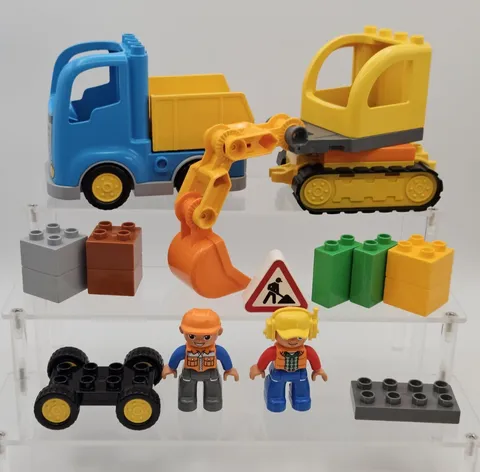 2016 Lego Duplo 10812 DUMP TRUCK + EXCAVATOR 88% COMPLETE No Manual Box