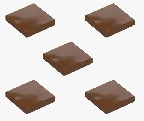 5 New LEGO Reddish Brown 2x2 Tile smooth flat panel tiles 3068 4271949