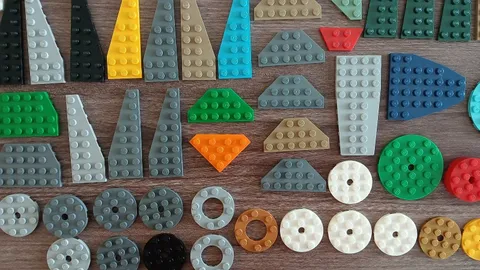 LEGO Wedge Plates Assortment, Wing, Flat Circle Rounds, odd shapes, Lot Of 100