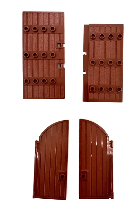 LEGO Red Brown Doors Stockade #30223 (1) #87602 (1) #24054 (2) Replacement Parts