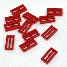 LEGO Parts - Red Tile 1 x 2 Grille - No 2412b - QTY 12