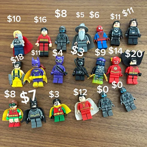 LEGO Super Heroes Minifigure Lot Minifigures Spider-Man Batman Robin Flash