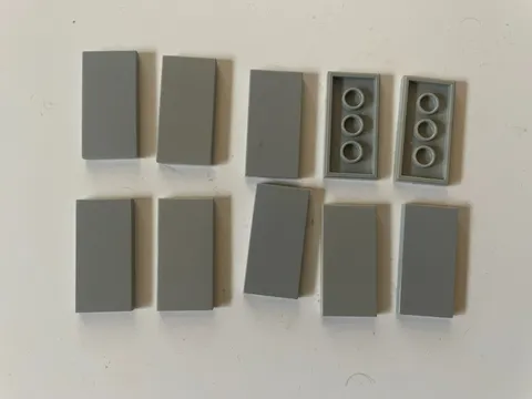 LEGO LIGHT GRAY 2x4 TILE (10 pieces) #87079 Flat Grey Dots Building Blocks Parts