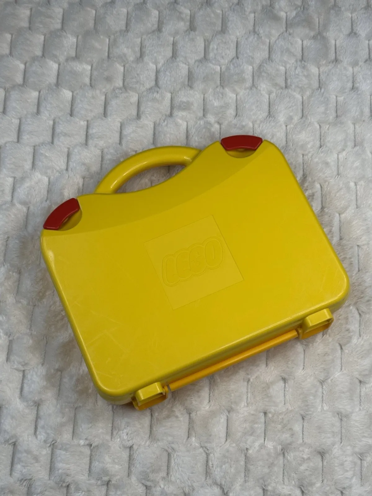 LEGO Yellow & Orange Plastic Carrying Case Storage Box With Dividers