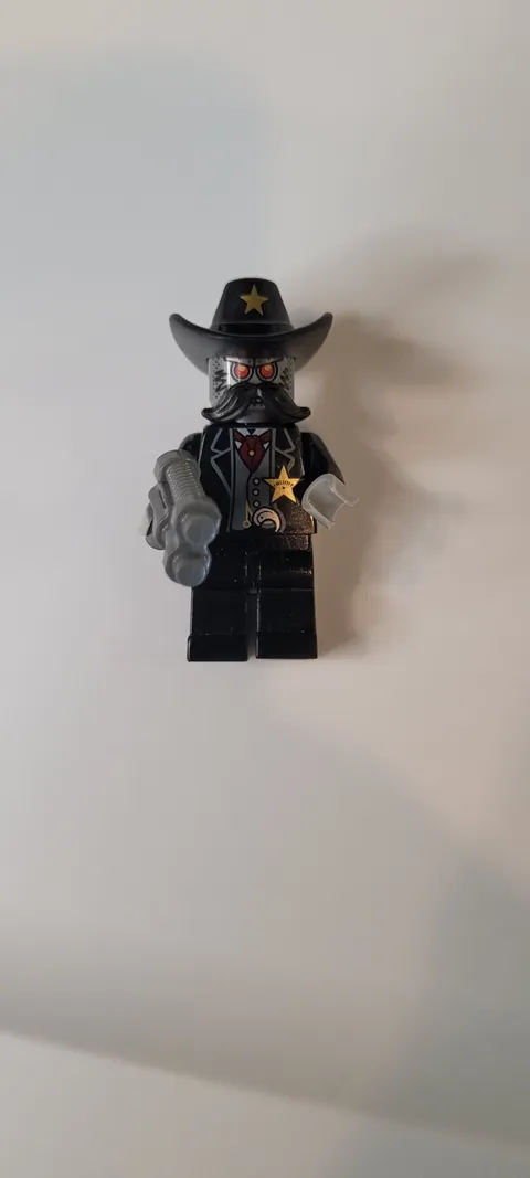 LEGO Movie Not a Robot Sheriff Cowboy Black Outfit Black Hat Pistol Blaster