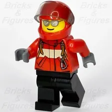 LEGO® City Pilot Male Minifigure Red Fire Suit Carabiner Airport 60100 cty0678