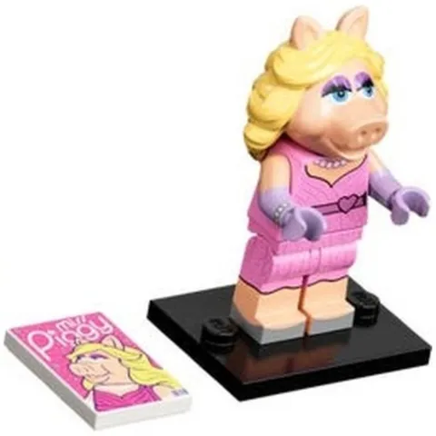 LEGO CMF The Muppets Miss Piggy 71033 Minifigure Complete w/ Accessories & Stand