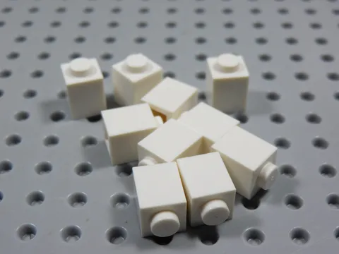 LEGO Lot of 10 White 1x1 Bricks BH