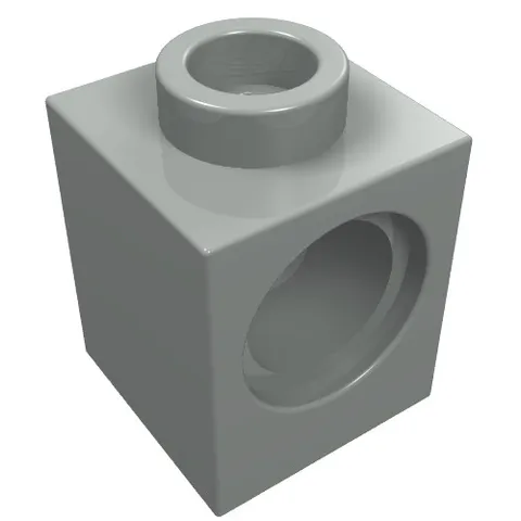 LEGO Part 6541 - Light Gray Technic Brick 1 x 1 with Pin Hole