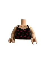 Lego - Minifigure Torso - Female, Sleeveless, Black, Berry Pattrn, Swimsuit RARE
