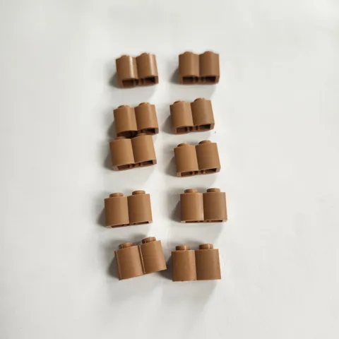 Lego 30316 1x2 Brick Modified Log (10pcs) Nougat Brown