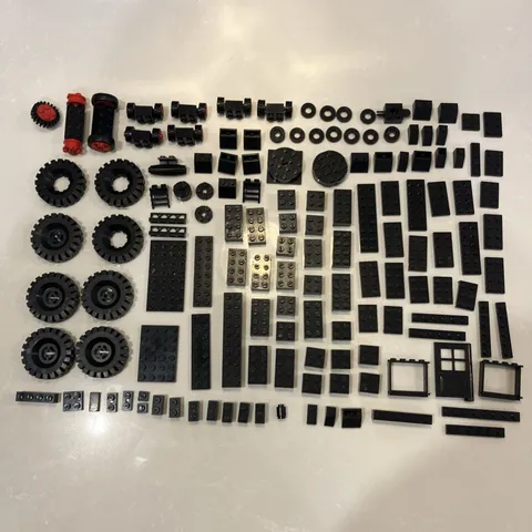 Vintage 70s 80s Black Lego Bulk Lot Space Wheels 