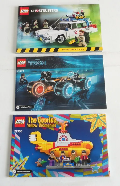 3 Lego Instruction Manual Beatles Yellow Submarine 21306 Ghostbusters 21108 Tron