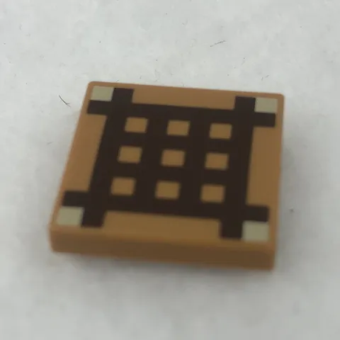 LEGO 3068bpb0893 Medium Nougat Tile 2 x 2 W/ Groove W/ Minecraft Crafting Table