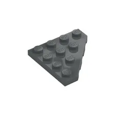 LEGO 12x Dark Bluish Gray Wedge, Plate 4 x 4 Cut Corner inv.627
