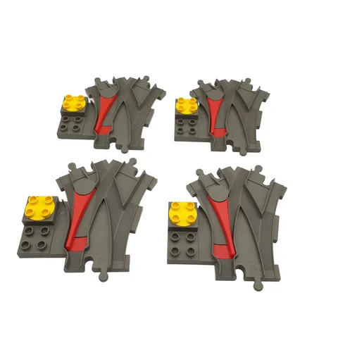 Lego® Duplo TRAIN Tracks 4 DARK-GREY Track Switcher with Red Switch