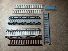 LEGO LOT OF 6 FIRETRUCK LADDERS  13 & 15 RUNGS FIRETRUCK WHITE GRAY BROWN