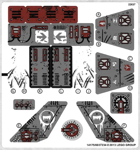 LEGO STICKER SHEET 70009 WORRIZ'S COMBAT LAIR New from set