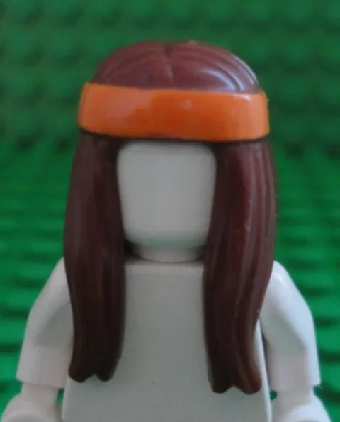 LEGO Hippie Brown Long Hair Minifigure Part