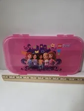 LEGO FRIENDS Storage Case Plastic Box Clutch Pink 2013 EUC Clean 11x6 in. 
