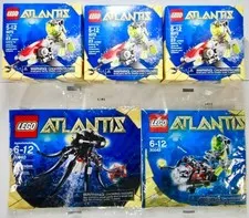 LEGO Atlantis: (30042) Mini Sub,  (30040) Octopus, (8072) Sea Jet x3 - NEW