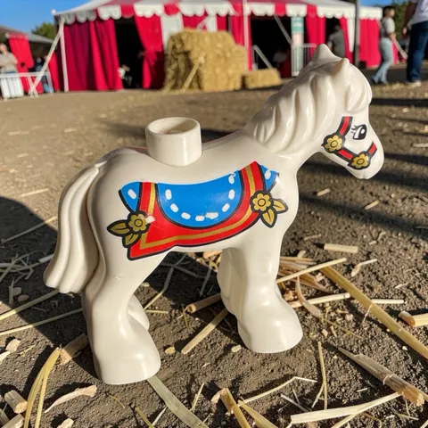 Duplo minifigure - small circus pony- combined shipping (FIG75)
