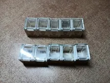 LEGO BULK LOT OF 10 WHITE CONTAINER BOX & SLOT TRANS CLEAR DOOR