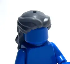 Lego - Minifigure Hair - Dark Grey, Long, Wavy, Female, Curls