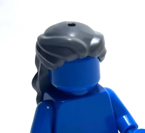 Lego - Minifigure Hair - Dark Grey, Long, Wavy, Female, Curls