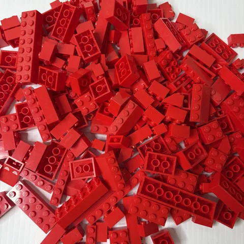 LEGO Bricks Parts and Pieces Bulk Lot Red 230 Random Pcs
