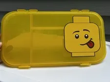 Lego Mini Figure Storage Case Tray Empty Box With Dividers Yellow Made in USA