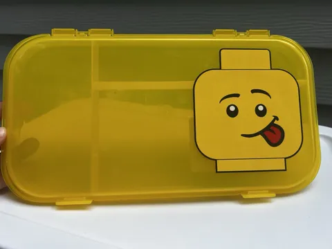 Lego Mini Figure Storage Case Tray Empty Box With Dividers Yellow Made in USA