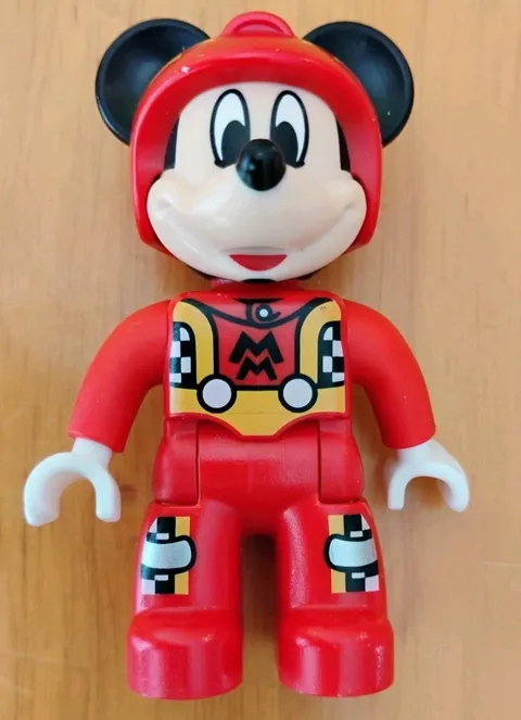 LEGO Duplo Mickey Mouse Racer Figure Red Plastic 10843 Replacement Used